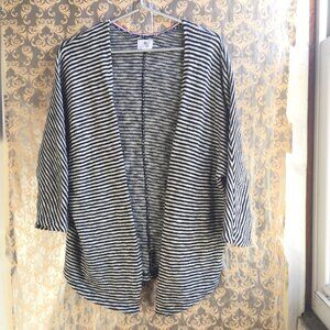 Sundry Navy Blue White Striped Open Cardigan Cotton Viscose USA - XS S Coastal